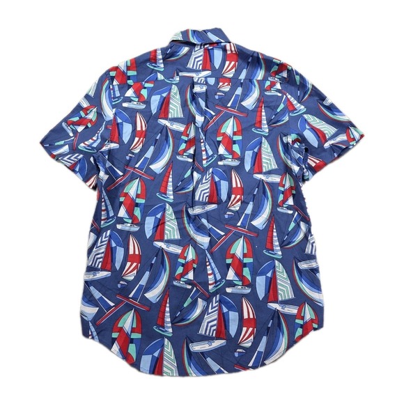 New Vineyard Vines Classic Fit Murray Shirt Mens Medium Spin Around Island Boats - Picture 2 of 8